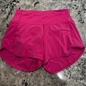 Lululemon High Rise Speed Up Shorts 4” Sonic Pink